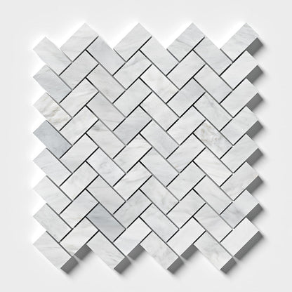 Carrara T Honed Herringbone Marble Mosaic
