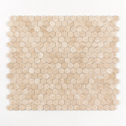 Delicate Beige Polished Hexagon Marble Mosaic