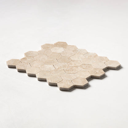 Delicate Beige Polished Hexagon Marble Mosaic