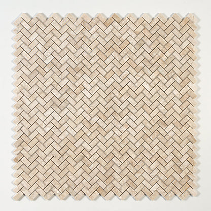 Royal Beige Honed Herringbone 1x2 Marble Mosaic