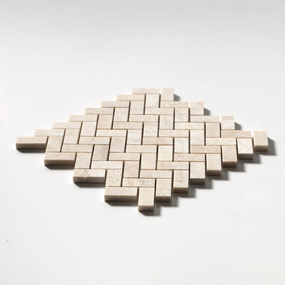 Royal Beige Honed Herringbone 1x2 Marble Mosaic
