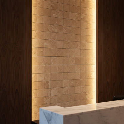 Delicate Beige Polished 2x2 Marble Mosaic