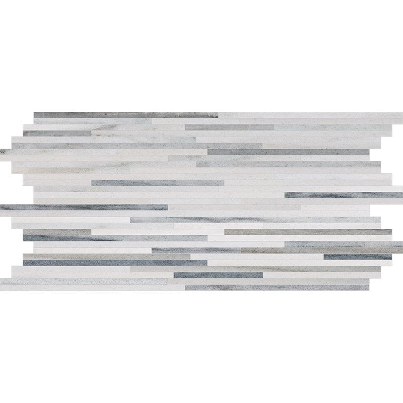 Silver Sky Polished Bamboo Marble Mosaic
