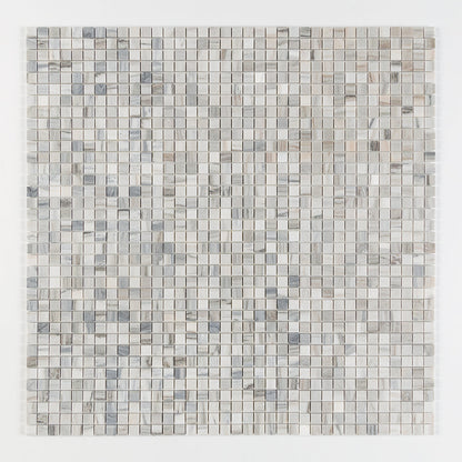 Silver Sky Honed 1x1 Marble Mosaic