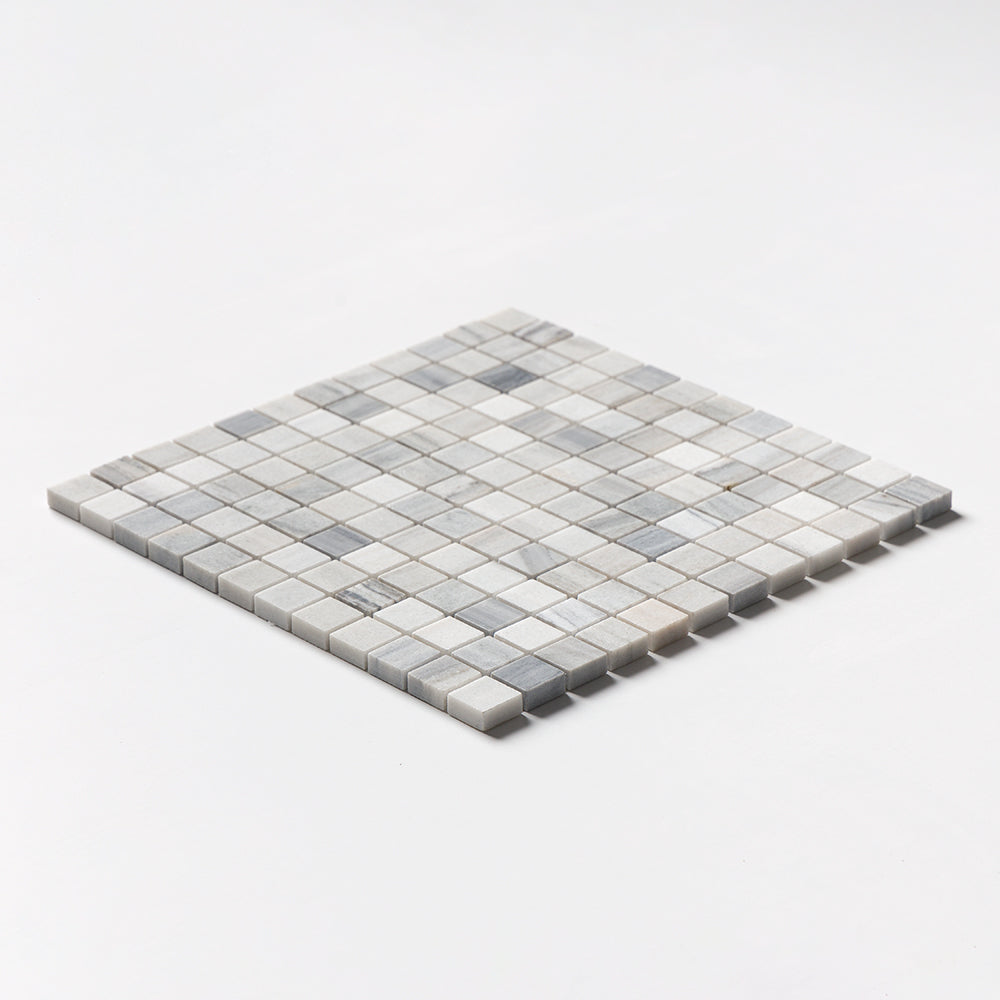 Silver Sky Honed 1x1 Marble Mosaic