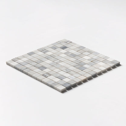 Silver Sky Honed 1x1 Marble Mosaic