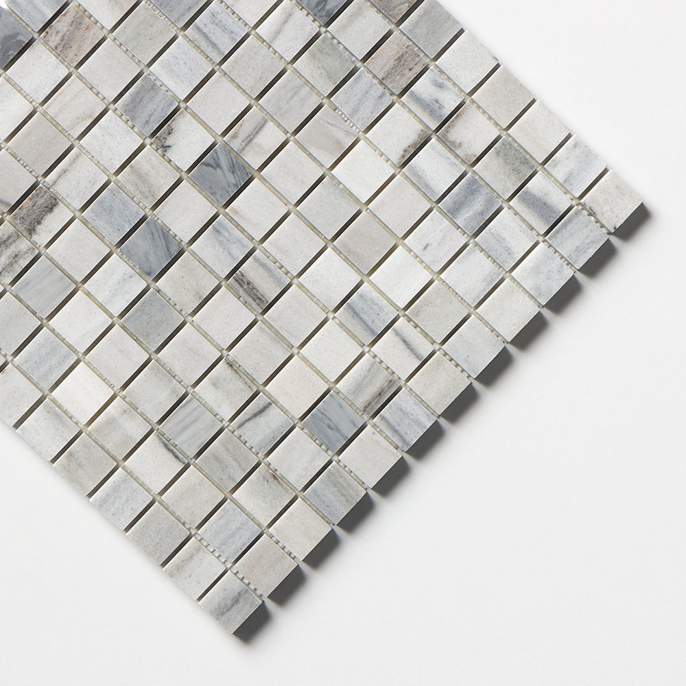 Silver Sky Honed 1x1 Marble Mosaic