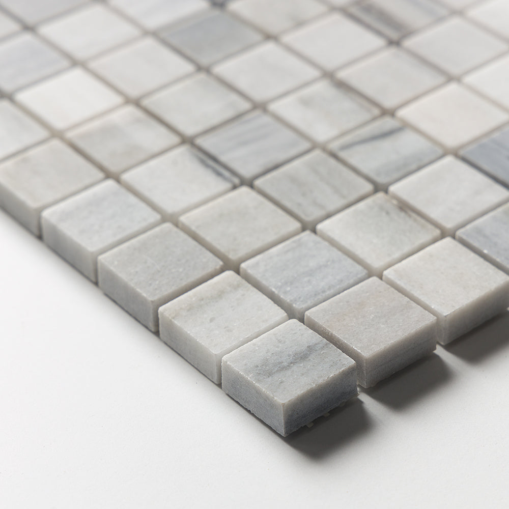 Silver Sky Honed 1x1 Marble Mosaic