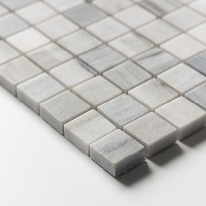 Silver Sky Honed 1x1 Marble Mosaic