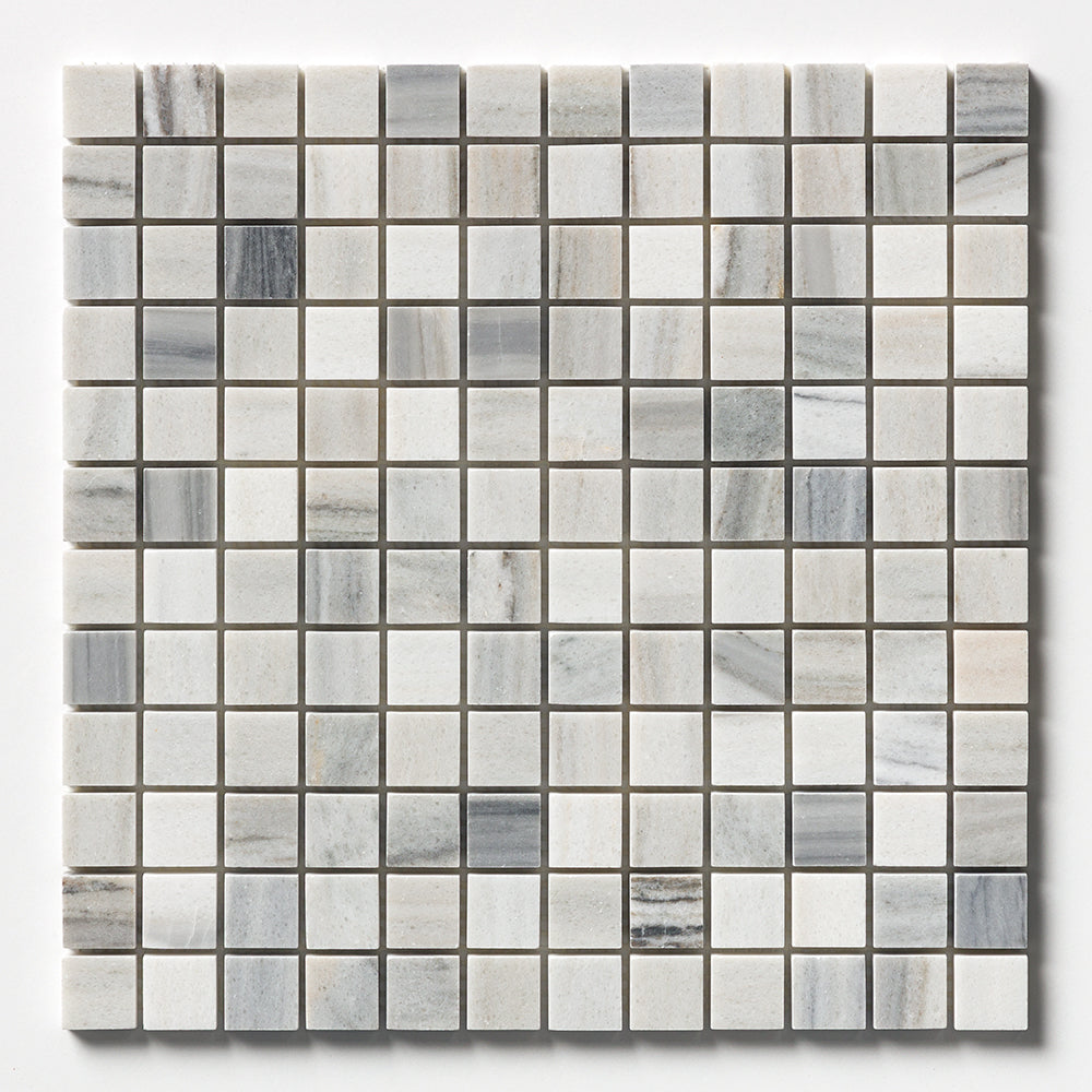 Silver Sky Honed 1x1 Marble Mosaic