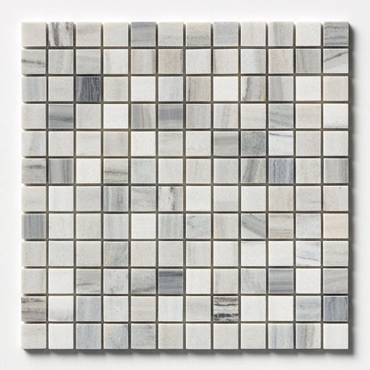 Silver Sky Honed 1x1 Marble Mosaic