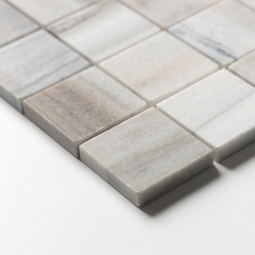 Silver Sky Honed 2x2 Marble Mosaic