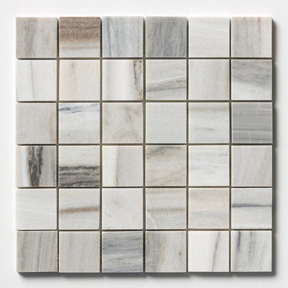 Silver Sky Honed 2x2 Marble Mosaic