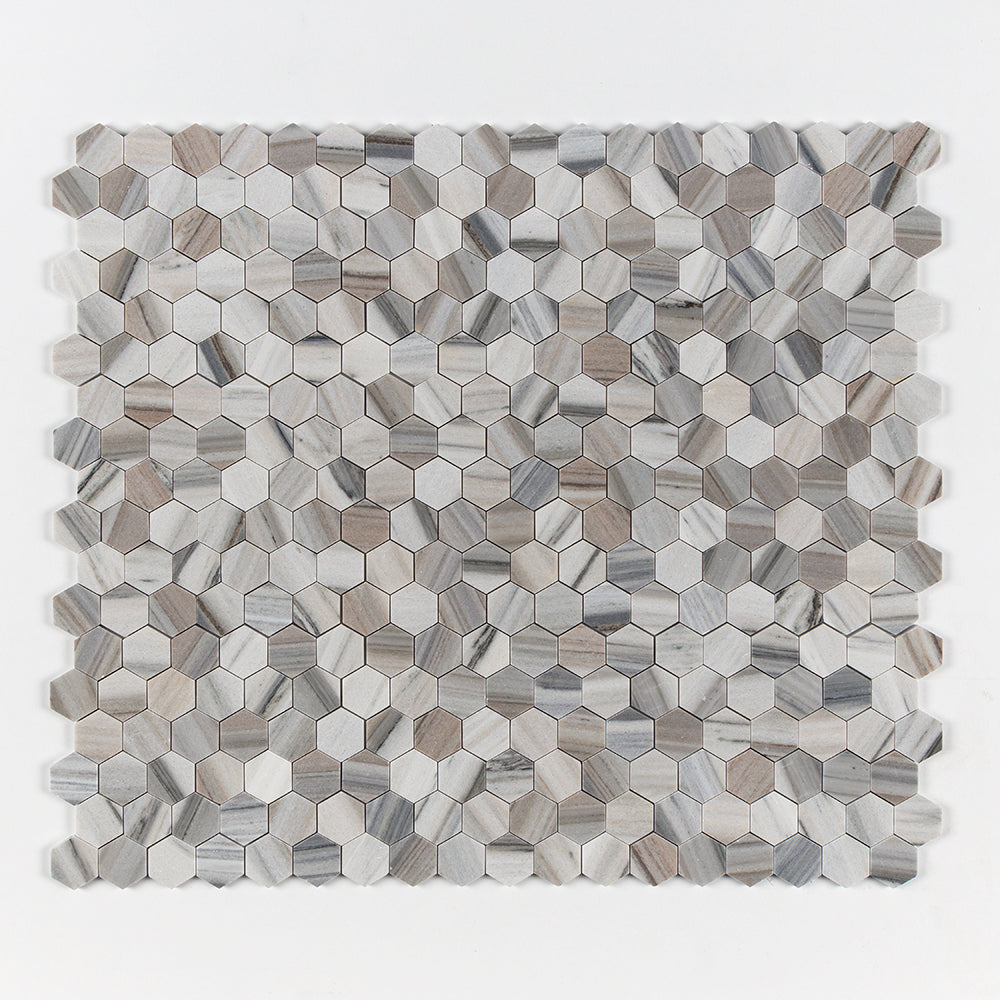 Silver Sky Honed Hexagon 2 Marble Mosaic