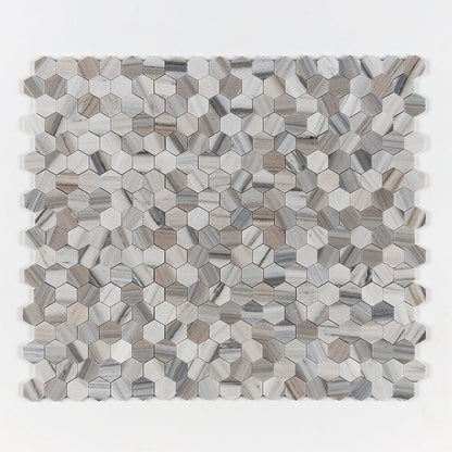 Silver Sky Honed Hexagon 2 Marble Mosaic