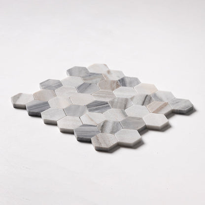 Silver Sky Honed Hexagon 2 Marble Mosaic
