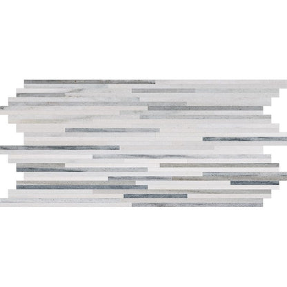 Silver Sky Honed Bamboo Marble Mosaic