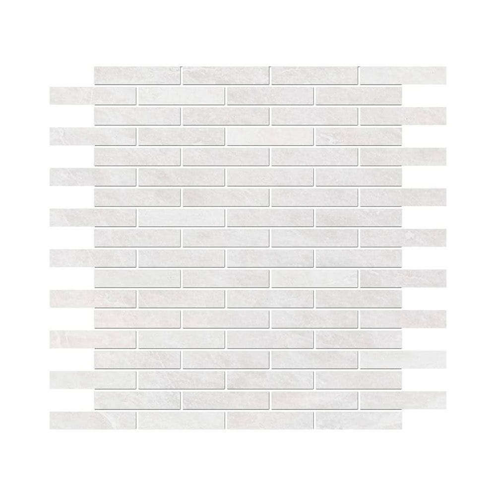 Siberian White Polished 5/8x3 Marble Mosaic