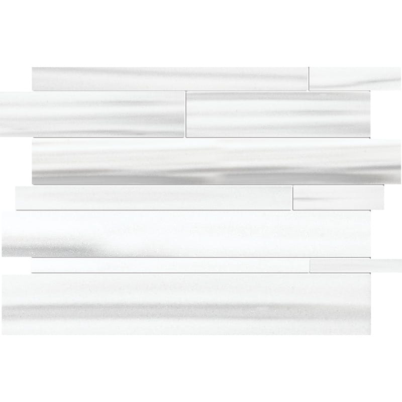 Mink White Honed Slides Marble Mosaic