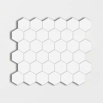 Thassos Honed Hexagon Marble Mosaic