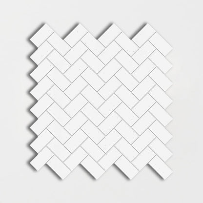 Thassos Honed Herringbone Marble Mosaic