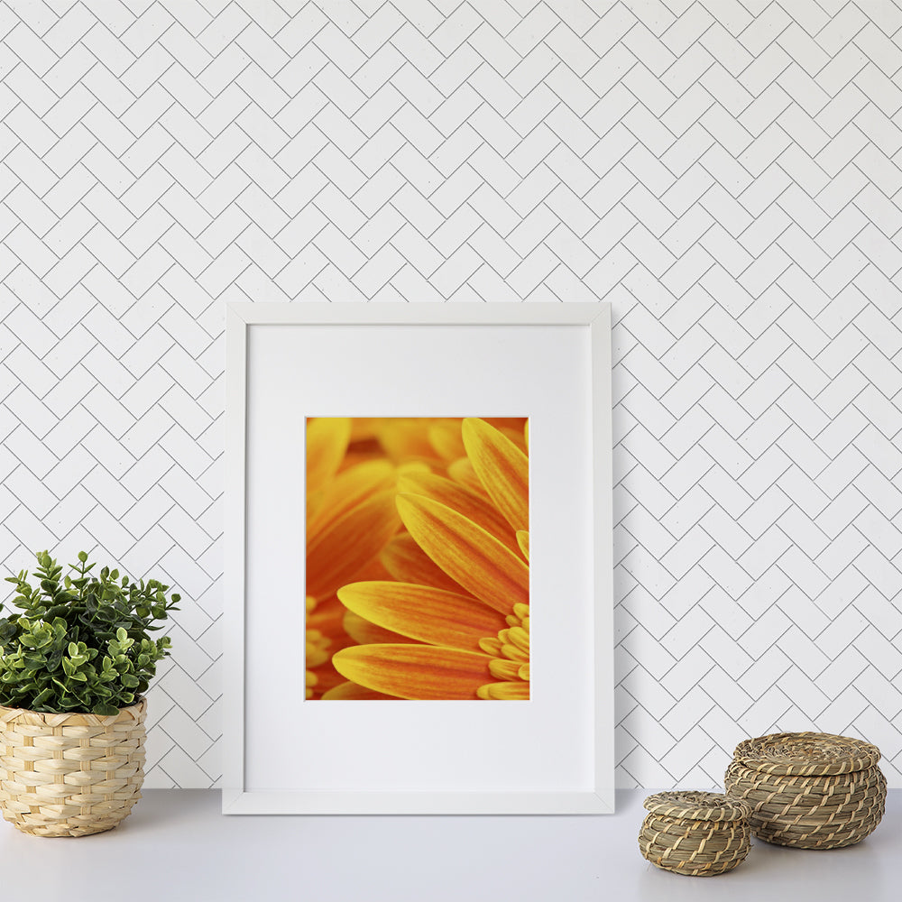 Thassos Honed Herringbone Marble Mosaic