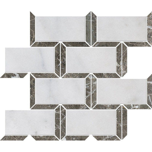 Avalon, Silver Drop Polished Cascade Marble Mosaic