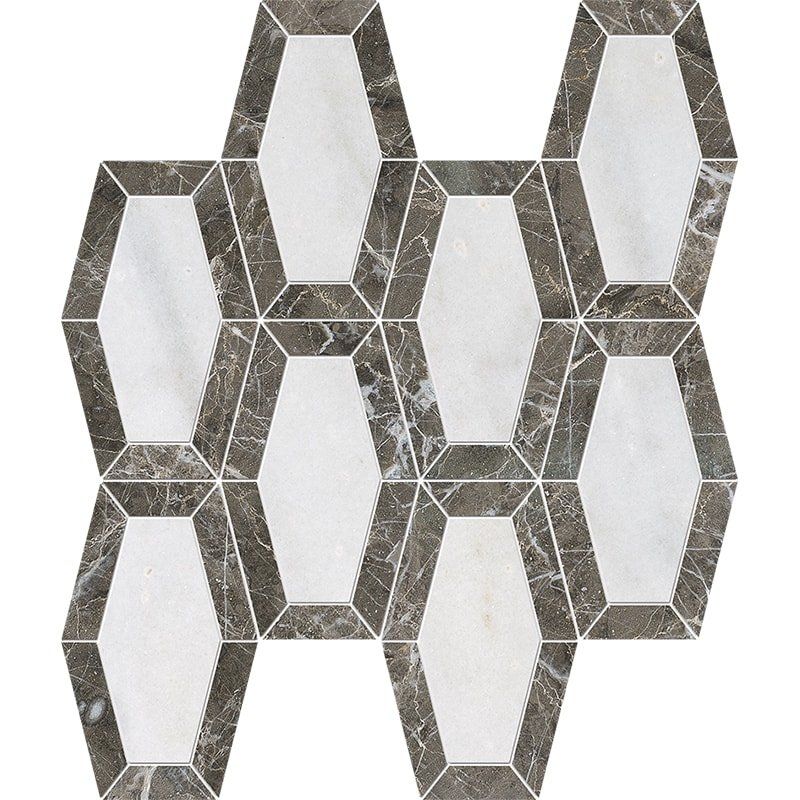 Avalon, Silver Drop Polished Lincoln Marble Mosaic