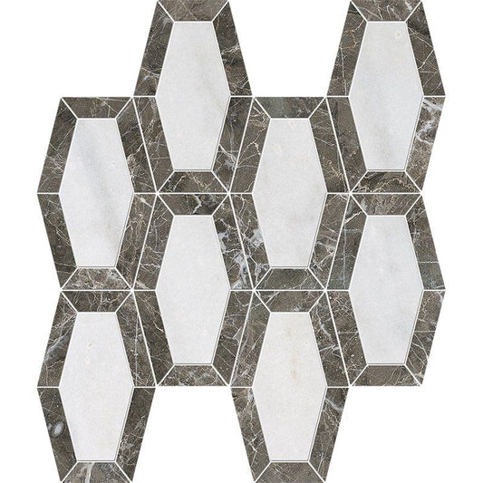Avalon, Silver Drop Polished Lincoln Marble Mosaic