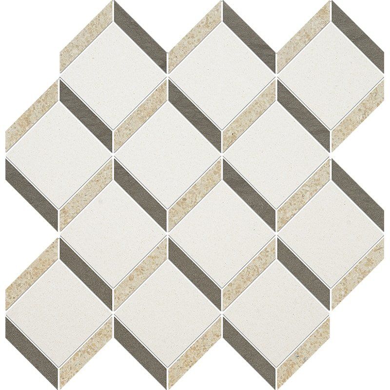 Champagne, Seashell, Bosphorus Honed Steps 3d Limestone Mosaic