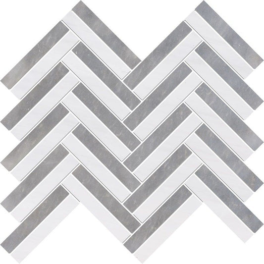 Snow White, Allure Multi Finish Raya Basket Marble Mosaic