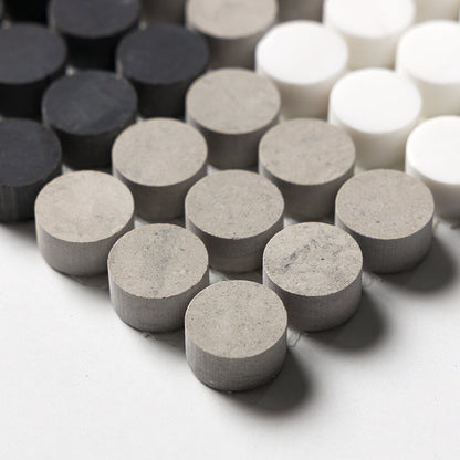 Black, Thala Gray, Bianco Dolomiti Honed Penny Round Plaid 1 Marble Mosaic