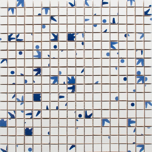 Blau Glossy Der Vogel Colore Look Ceramic Mosaic
