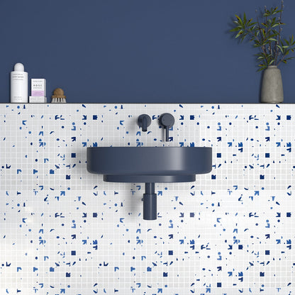 Blau Glossy Der Vogel Colore Look Ceramic Mosaic