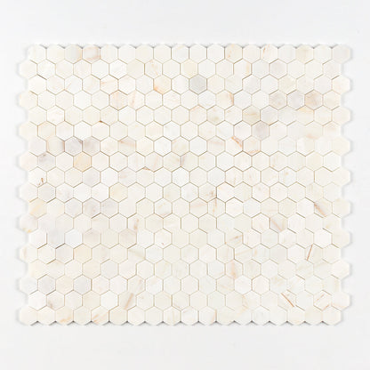 Calacatta Cremo Honed Hexagon Marble Mosaic