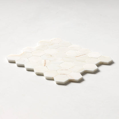 Calacatta Cremo Honed Hexagon Marble Mosaic