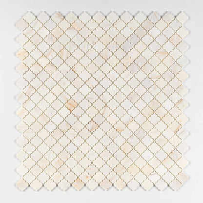 Calacatta Cremo Honed Arabesque Marble Mosaic