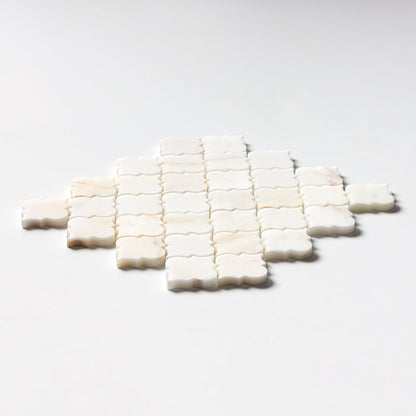 Calacatta Cremo Honed Arabesque Marble Mosaic