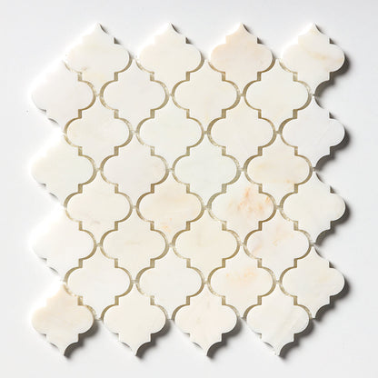 Calacatta Cremo Honed Arabesque Marble Mosaic