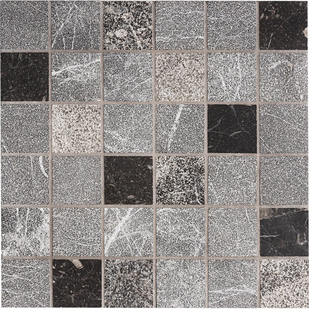Iris Black Textured 2x2 Marble Mosaic