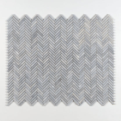 Bardiglio Light Honed Herringbone Marble Mosaic