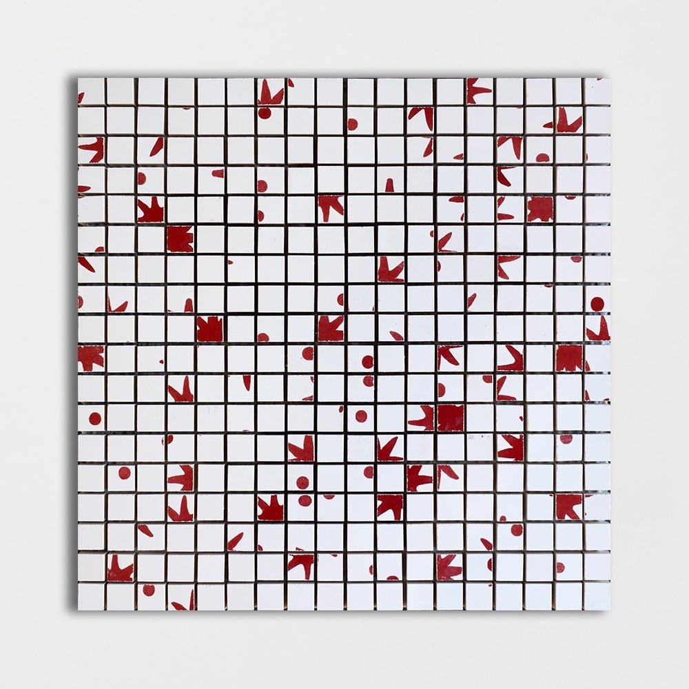 Rubin Glossy Der Vogel Colore Look Ceramic Mosaic