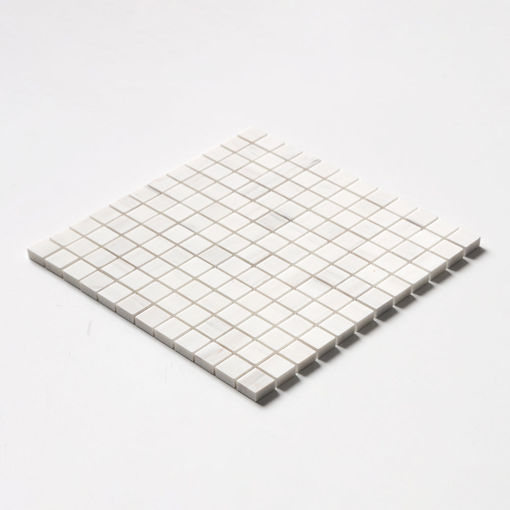Bianco Dolomiti Honed 1x1 Marble Mosaic