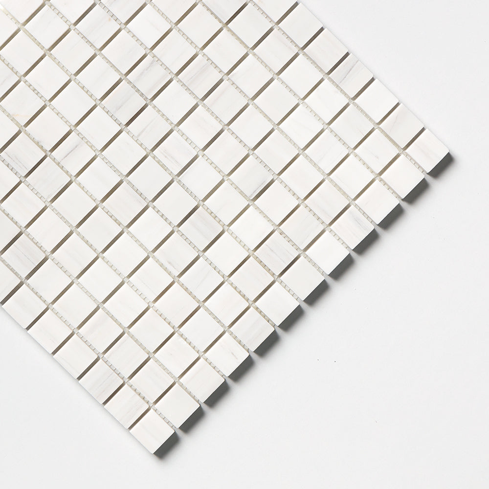 Bianco Dolomiti Honed 1x1 Marble Mosaic