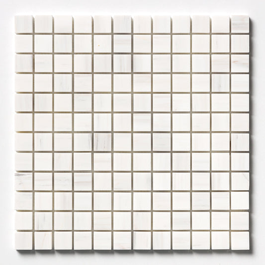 Bianco Dolomiti Honed 1x1 Marble Mosaic