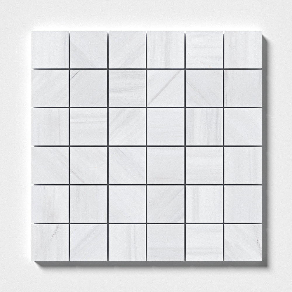 Bianco Dolomiti Honed 2x2 Marble Mosaic