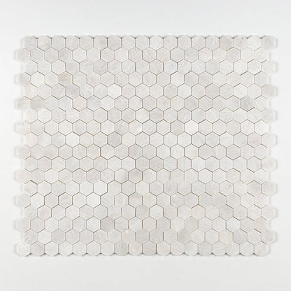 Siberian White Honed Hexagon 2x2 Marble Mosaic