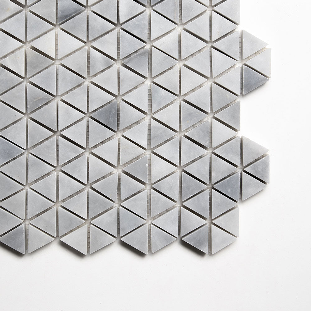 Bardiglio Light Honed Small Triad Marble Mosaic