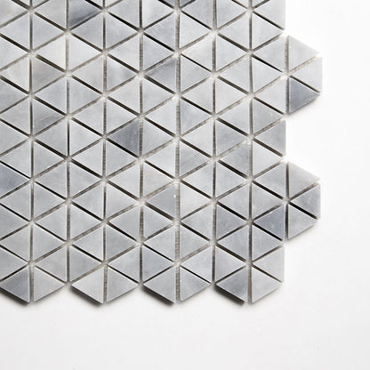 Bardiglio Light Honed Small Triad Marble Mosaic