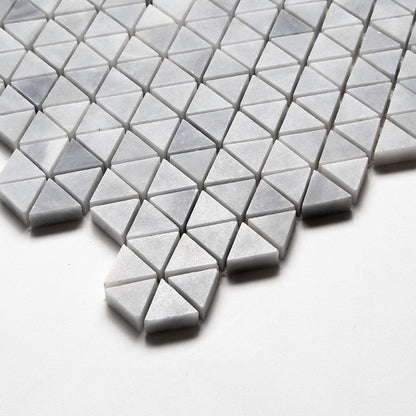 Bardiglio Light Honed Small Triad Marble Mosaic